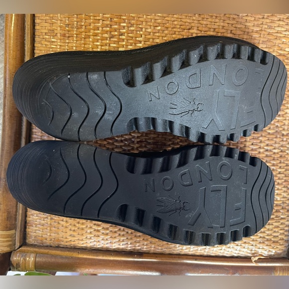 Fly London Black Wedge Shoes with Elastic Straps US size 10 Europe size 42 US 10 - Picture 10 of 16